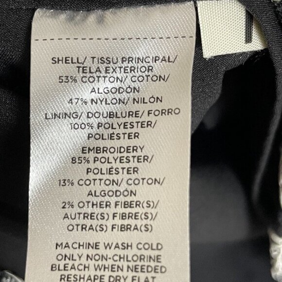 Ann Taylor Black White Sheath Dress Size 8 Tall Eyelit Floral Embroidered - Picture 8 of 8